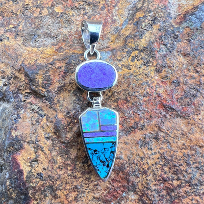 David Rosales Shalako Inlaid Sterling Silver Pendant