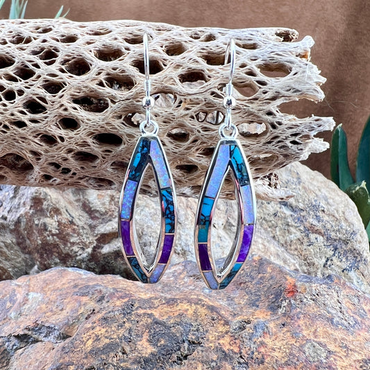David Rosales Shalako Inlaid Sterling Silver Earrings