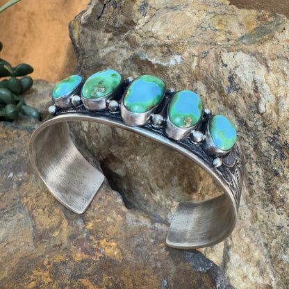 Sonoran Gold Turquoise Five-Stone Cuff Bracelet by Murphy Platero