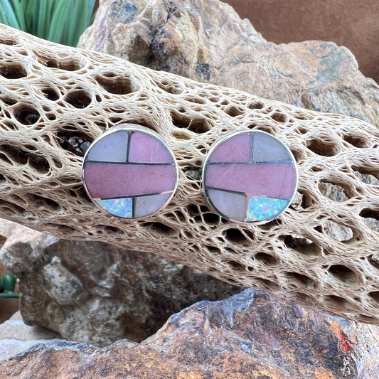 David Rosales Make Me Blush Inlaid Sterling Silver Earrings