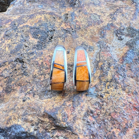 David Rosales Desert Fire Sterling Silver Earrings Huggie