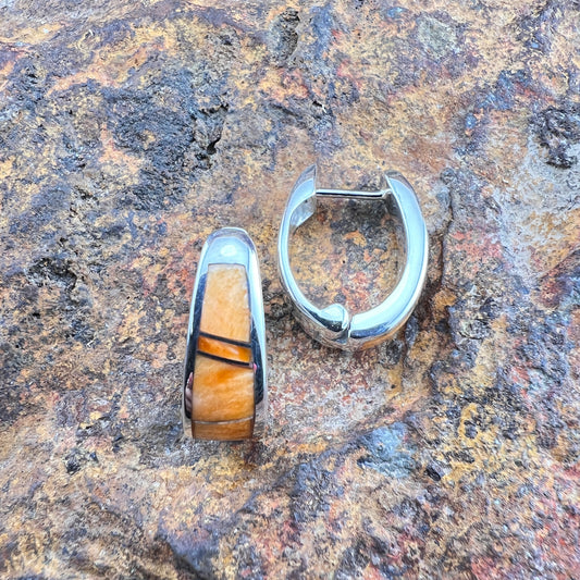 David Rosales Desert Fire Sterling Silver Earrings Huggie