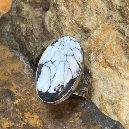 White Buffalo Sterling Silver Ring by Bernyse Chavez