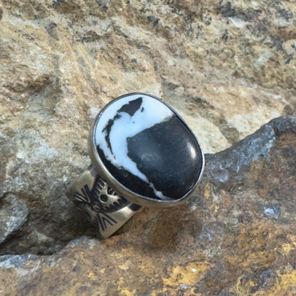 White Buffalo Sterling Silver Ring by Bernyse Chavez