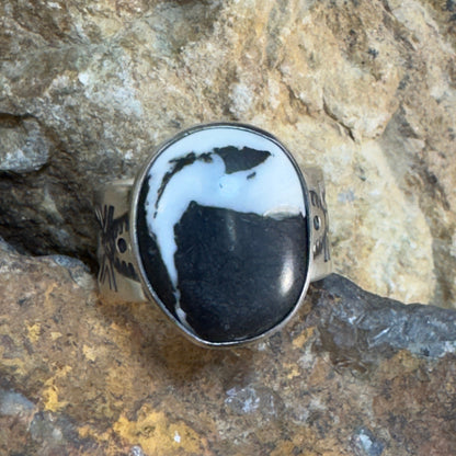 White Buffalo Sterling Silver Ring by Bernyse Chavez