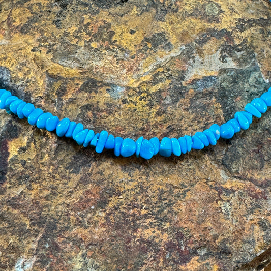 18” Length Kingman Turquoise Chip Necklace
