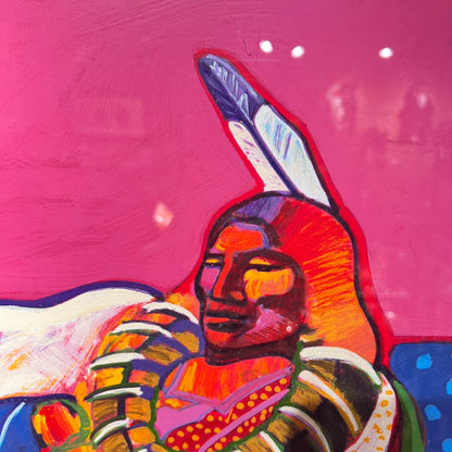 'Ponca Chief' hand-signed serigraph by John Nieto - Estate