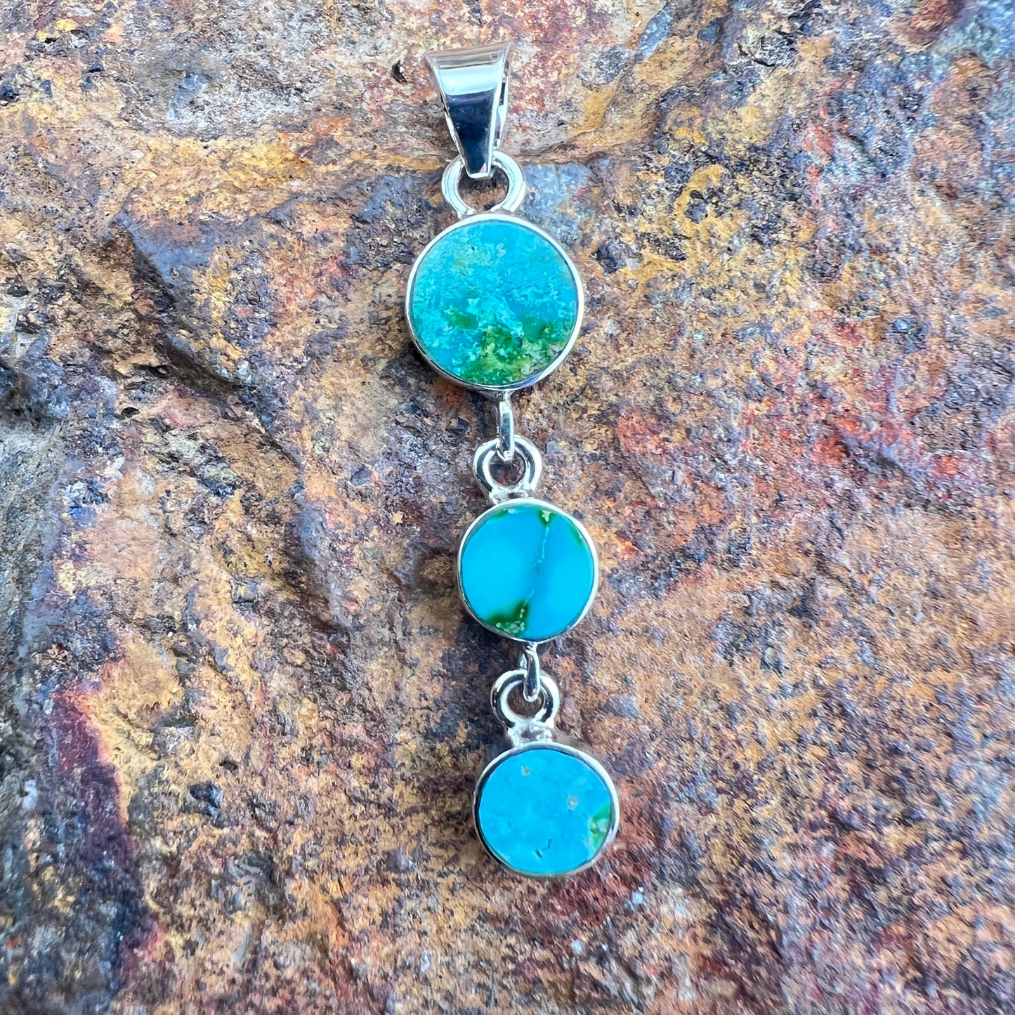 David Rosales Sonoran Gold Triple Drop Sterling Silver Pendant