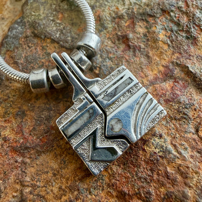Vintage Reversible Square Yei Inlay Pendant by Ray Tracey — Estate