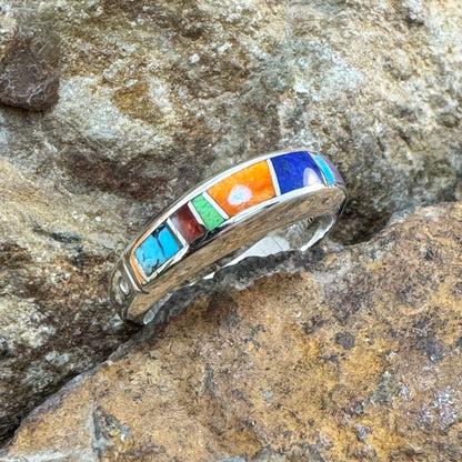 David Rosales Indian Summer Inlaid Sterling Silver Ring