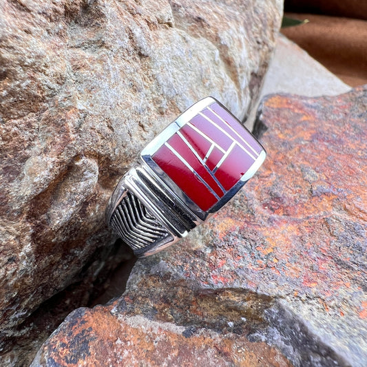David Rosales Rosarita Inlaid Sterling Silver Ring