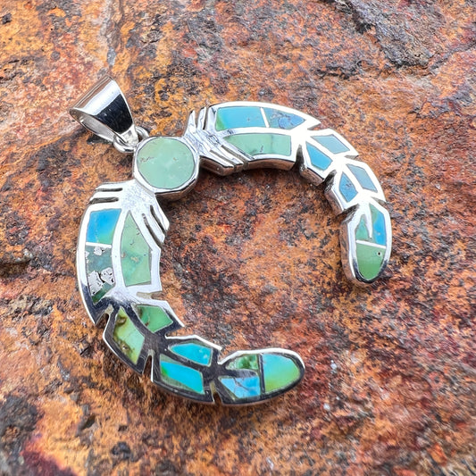 David Rosales Sonoran Gold Naja Inlaid Sterling Silver Pendant