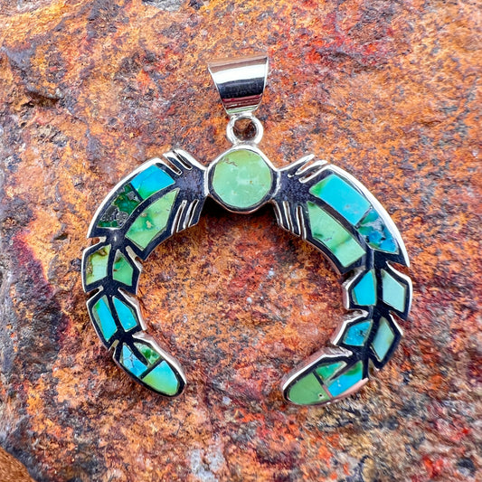 David Rosales Sonoran Gold Naja Inlaid Sterling Silver Pendant