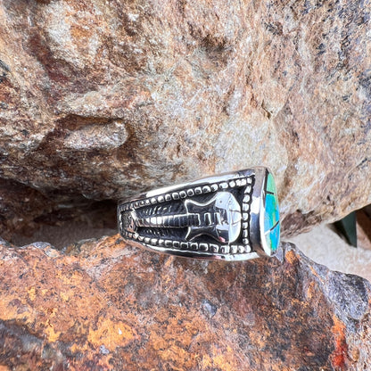 David Rosales Sonoran Gold Inlaid Sterling Silver Guitar Ring