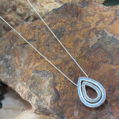 David Rosales Amazing Light Inlaid Sterling Silver Necklace