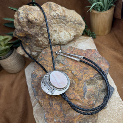 Vintage - Mother of Pearl Bolo Tie - Estate