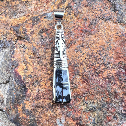 David Rosales White Buffalo Inlaid Sterling Silver Pendant