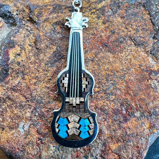David Rosales Iron Spirit Sterling Silver Pendant Violin