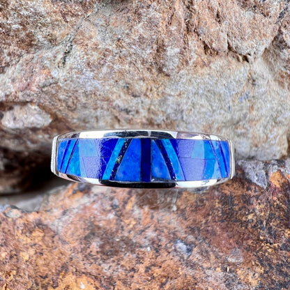 David Rosales Blue Sky Inlaid Sterling Silver Ring
