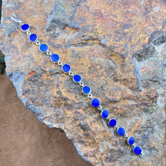 David Rosales Blue Sky Sterling Silver Link Bracelet