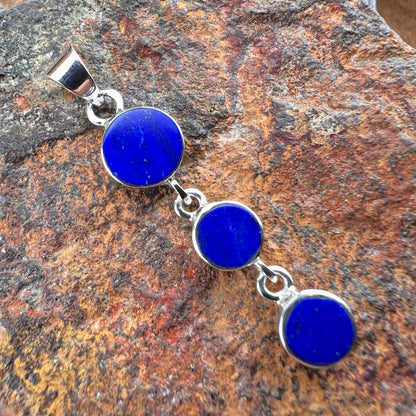 David Rosales Blue Sky Triple Drop Sterling Silver Pendant