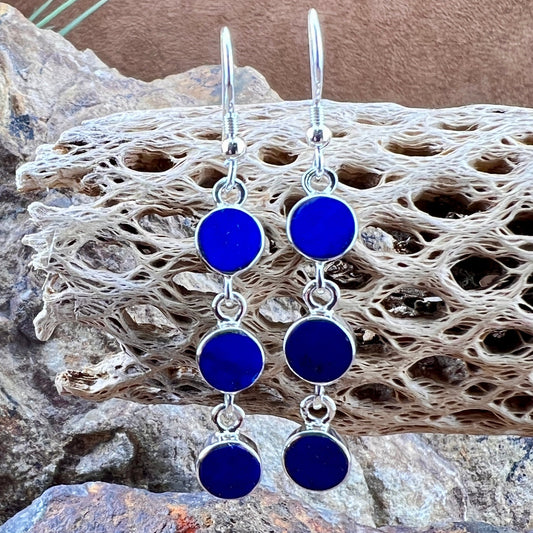 David Rosales Blue Sky Triple Drop Sterling Silver Earrings
