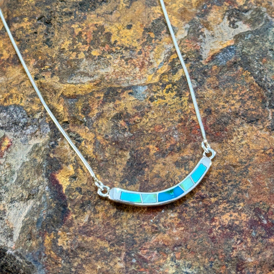 David Rosales Sonoran Gold Inlaid Sterling Silver Necklace