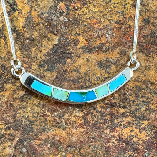 David Rosales Sonoran Gold Inlaid Sterling Silver Necklace
