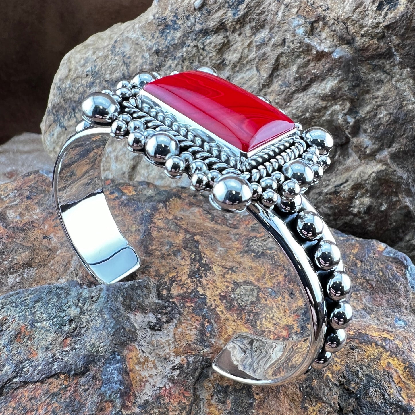 Rosarita Sterling Silver Cuff Bracelet by Artie Yellowhorse