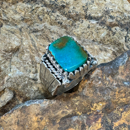 Billy Jaramillo "Billy the Kid" Sterling Silver Ring with Royston Turquoise Size 12
