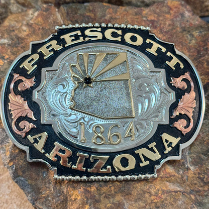 Prescott Arizona 1864 Belt Buckle – Exclusive Design by David Rosales