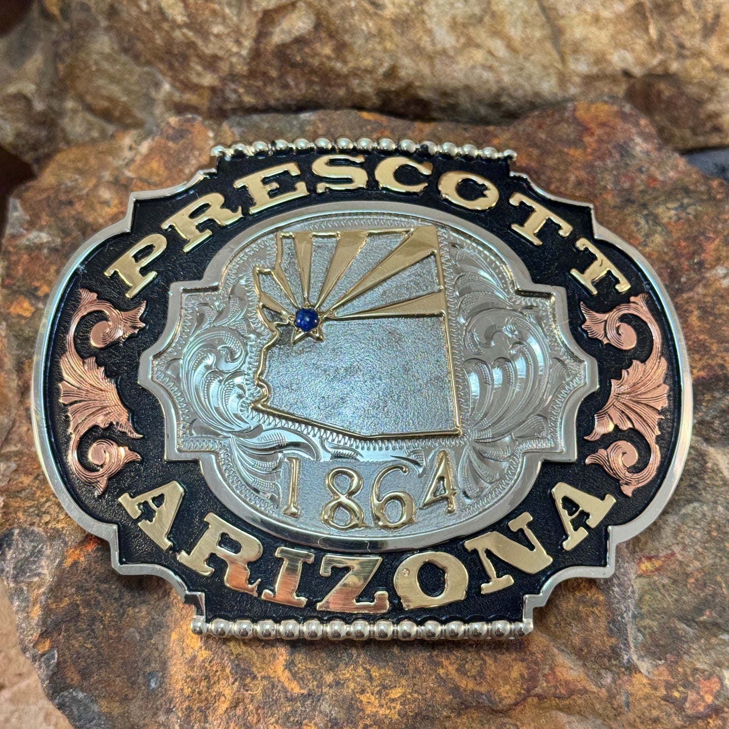 Prescott Arizona 1864 Belt Buckle – Exclusive Design by David Rosales