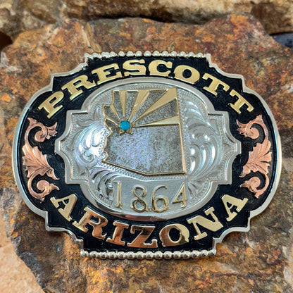 Prescott Arizona 1864 Belt Buckle – Exclusive Design by David Rosales