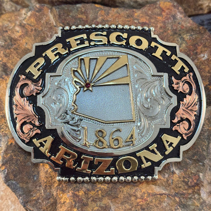 Prescott Arizona 1864 Belt Buckle – Exclusive Design by David Rosales