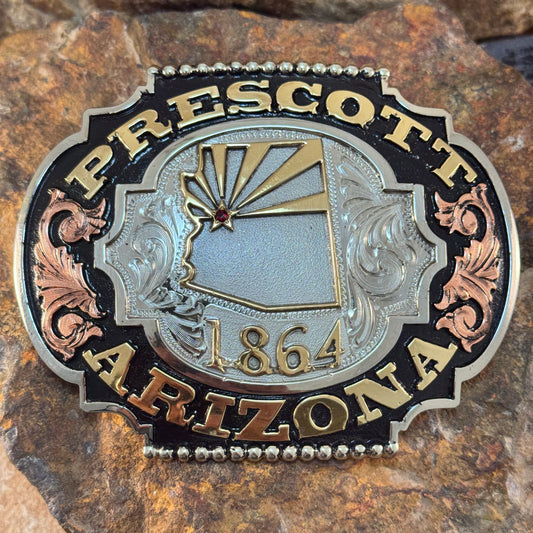 Prescott Arizona 1864 Belt Buckle – Exclusive Design by David Rosales