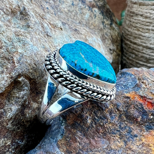 Kingman Turquoise Heart Ring by ArtieYellowhorse