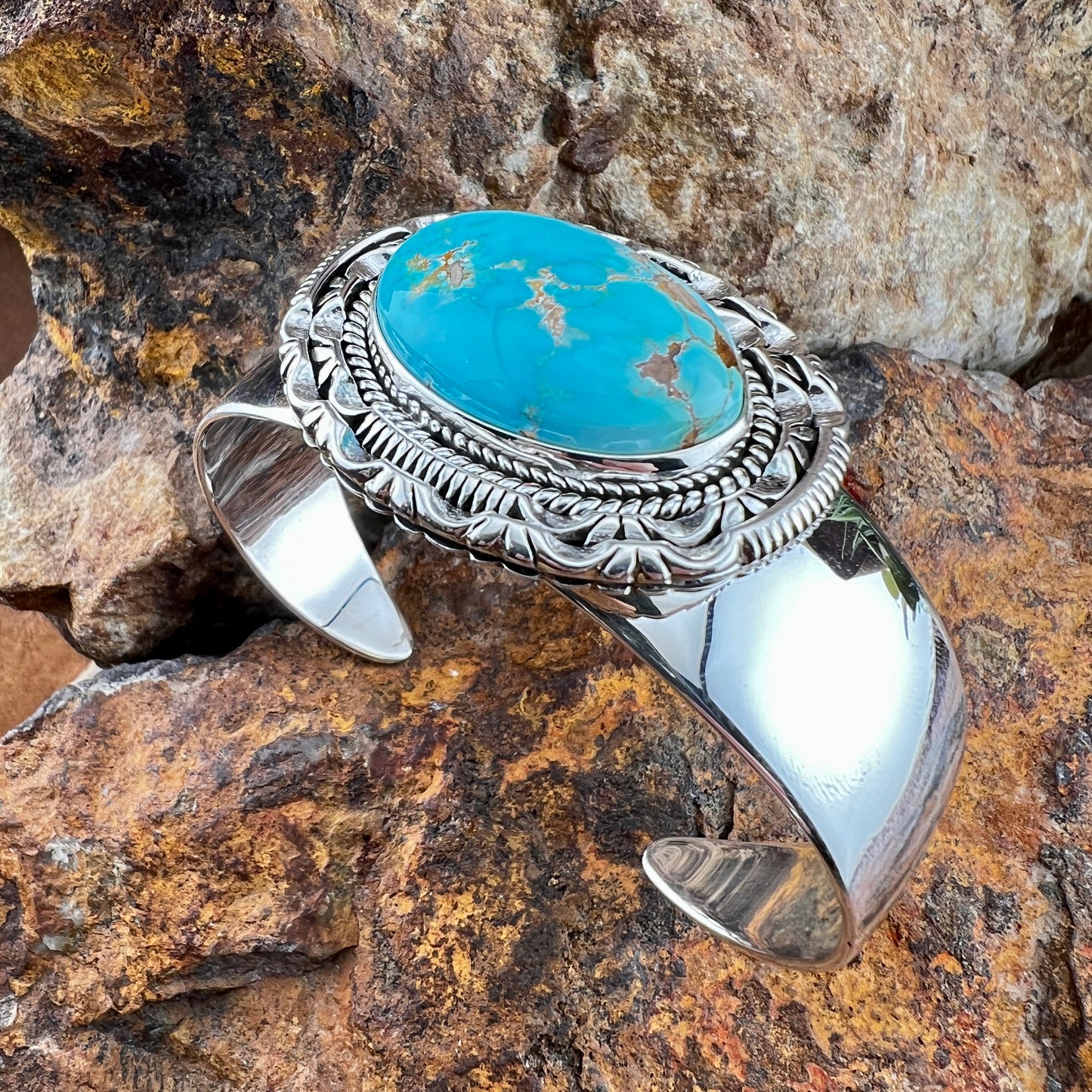 Royston Turquoise Sterling Silver Bracelet by Artie Yellowhorse