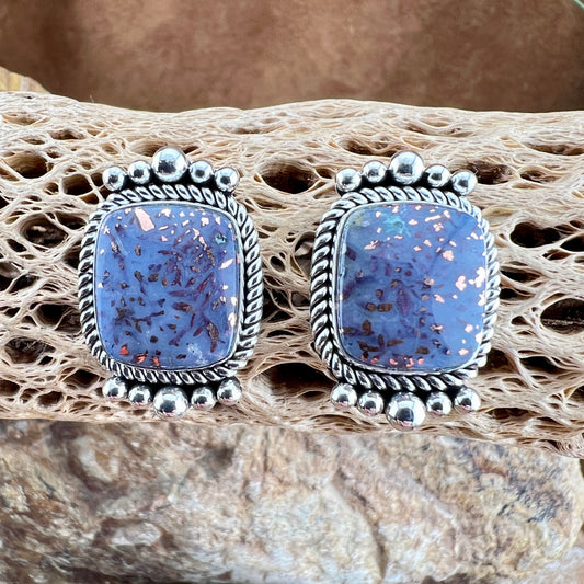 Confetti Chrysocolla Earrings with Sterling Silver by Artie Yellowhorse