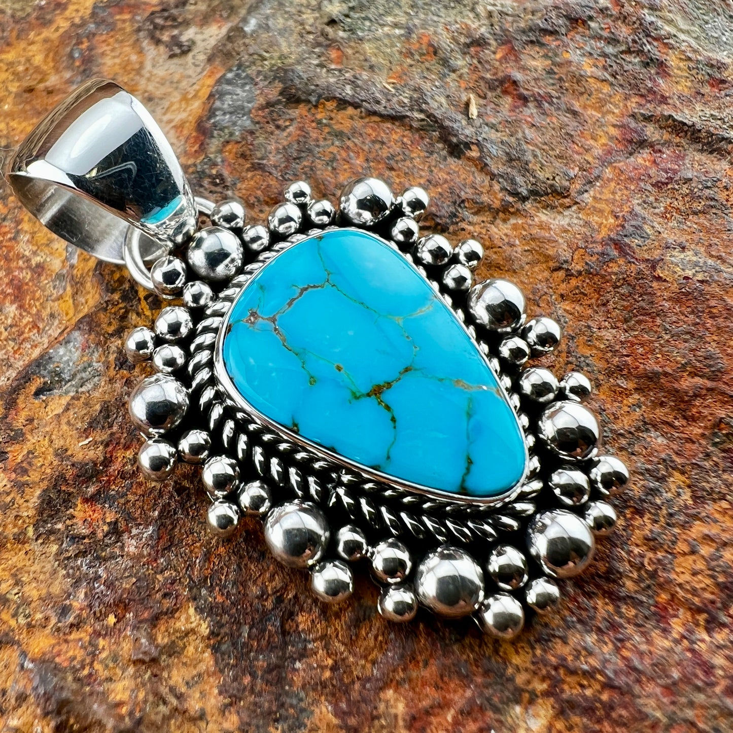 Kingman Turquoise Pendant by Artie Yellowhorse