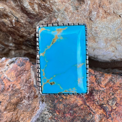 Kingman Turquoise Sterling Silver Ring by Murphy Platero - Size 11 1/2
