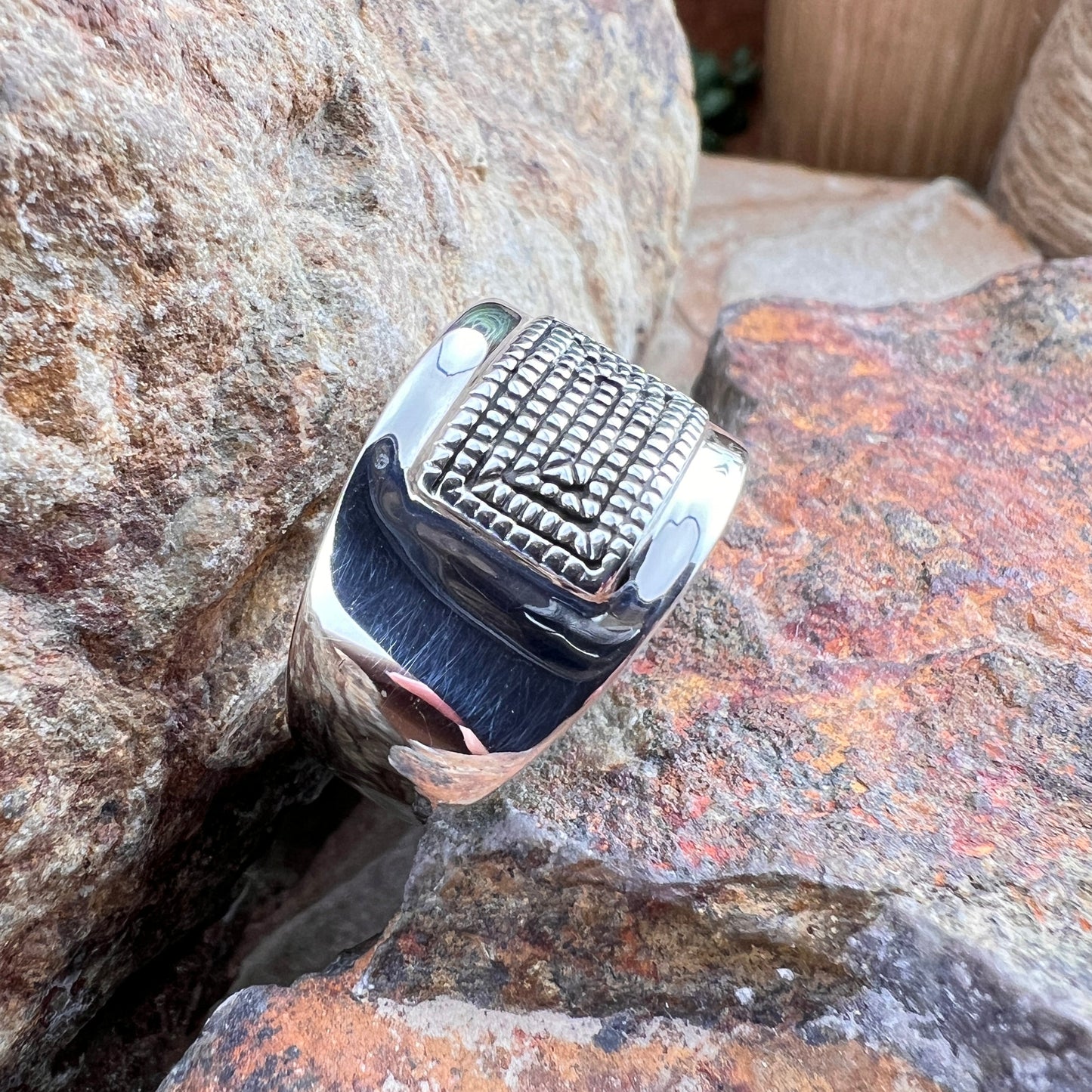 Sterling Silver Geometric Ring by Elgin Tom
