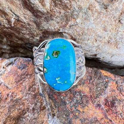 Sonoran Gold Turquoise Sterling Silver Ring by Angela Martin Size 8 1/2