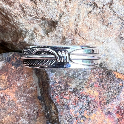 Sterling Silver Feather Ring by Ray Coriz - Size 12 1/2