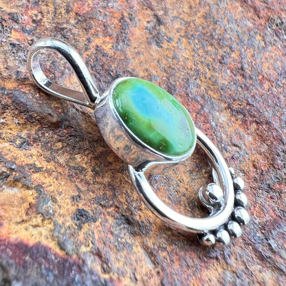 Sonoran Gold Turquoise Sterling Silver Pendant by Ray Coriz