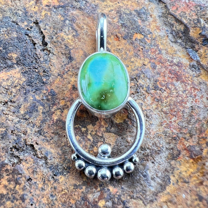 Sonoran Gold Turquoise Sterling Silver Pendant by Ray Coriz