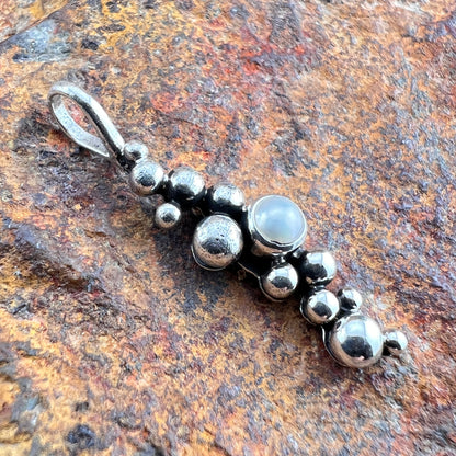 Million Drops Fresh Water Pearl Sterling Silver Pendant by Ray Coriz