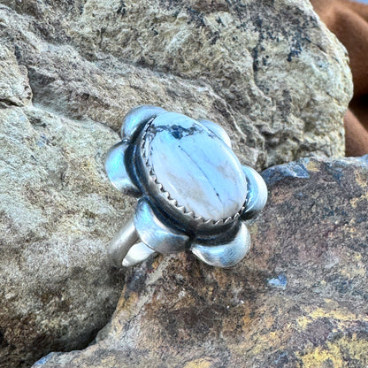 White Buffalo Flower Petal Ring by Mary Tso
