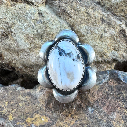 White Buffalo Flower Petal Ring by Mary Tso