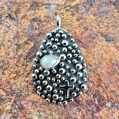 Million Drops Fresh Water Pearl Sterling Silver Pendant by Akee Douglas