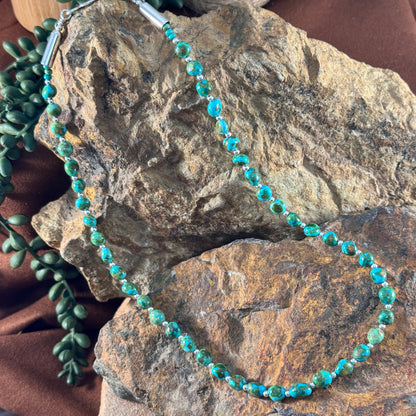 18" Sonoran Gold Turquoise Beaded Necklace by Artie Yellowhorse